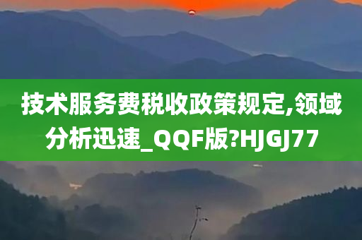 技术服务费税收政策规定,领域分析迅速_QQF版?HJGJ77