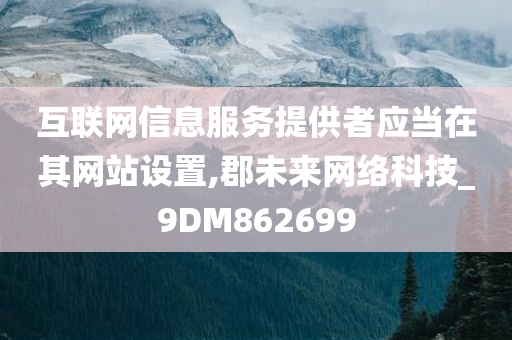 互联网信息服务提供者应当在其网站设置,郡未来网络科技_9DM862699