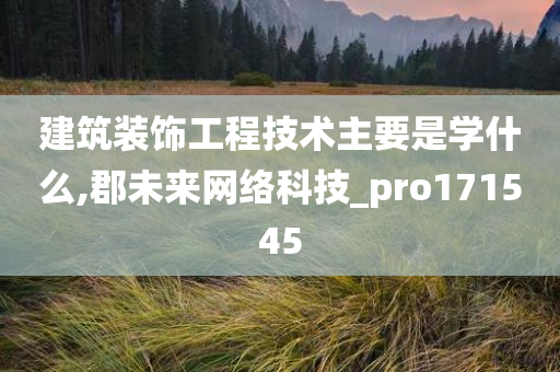 建筑装饰工程技术主要是学什么,郡未来网络科技_pro171545