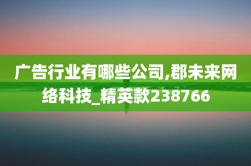 广告行业有哪些公司,郡未来网络科技_精英款238766