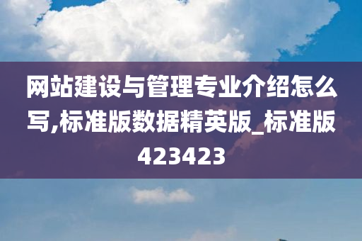 网站建设与管理专业介绍怎么写,标准版数据精英版_标准版423423