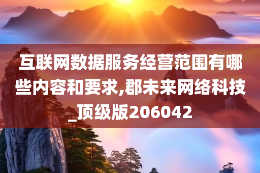 互联网数据服务经营范围有哪些内容和要求,郡未来网络科技_顶级版206042