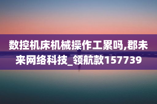 数控机床机械操作工累吗,郡未来网络科技_领航款157739