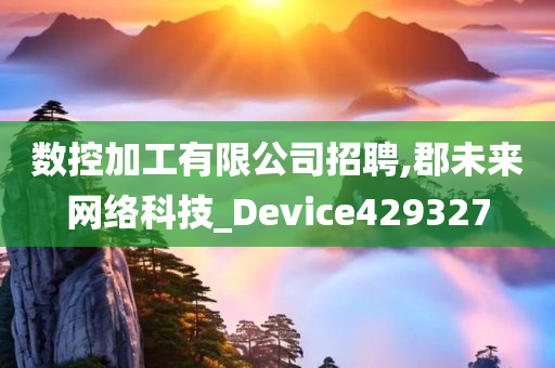 数控加工有限公司招聘,郡未来网络科技_Device429327