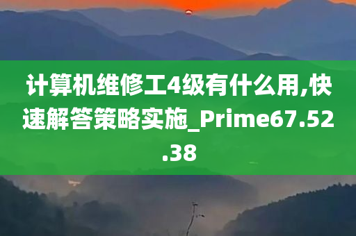 计算机维修工4级有什么用,快速解答策略实施_Prime67.52.38