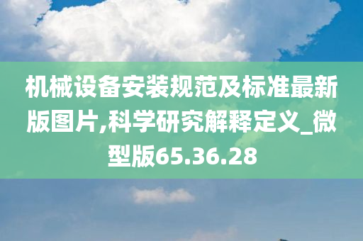 机械设备安装规范及标准最新版图片,科学研究解释定义_微型版65.36.28