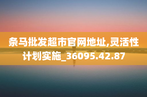 条马批发超市官网地址,灵活性计划实施_36095.42.87