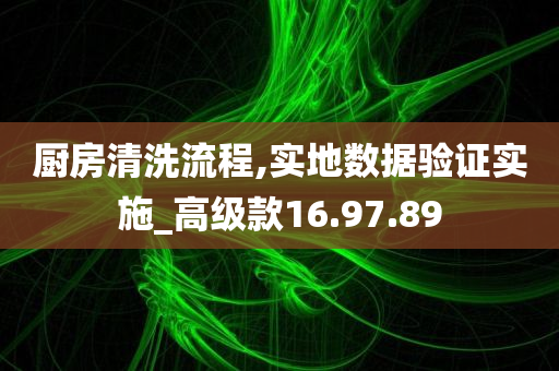 厨房清洗流程,实地数据验证实施_高级款16.97.89