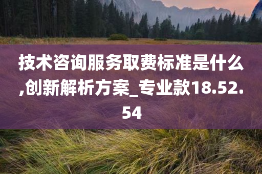 技术咨询服务取费标准是什么,创新解析方案_专业款18.52.54