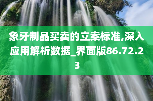 象牙制品买卖的立案标准,深入应用解析数据_界面版86.72.23