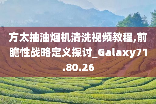 方太抽油烟机清洗视频教程,前瞻性战略定义探讨_Galaxy71.80.26