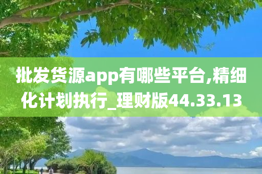 批发货源app有哪些平台,精细化计划执行_理财版44.33.13