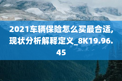 2021车辆保险怎么买最合适,现状分析解释定义_8K19.96.45